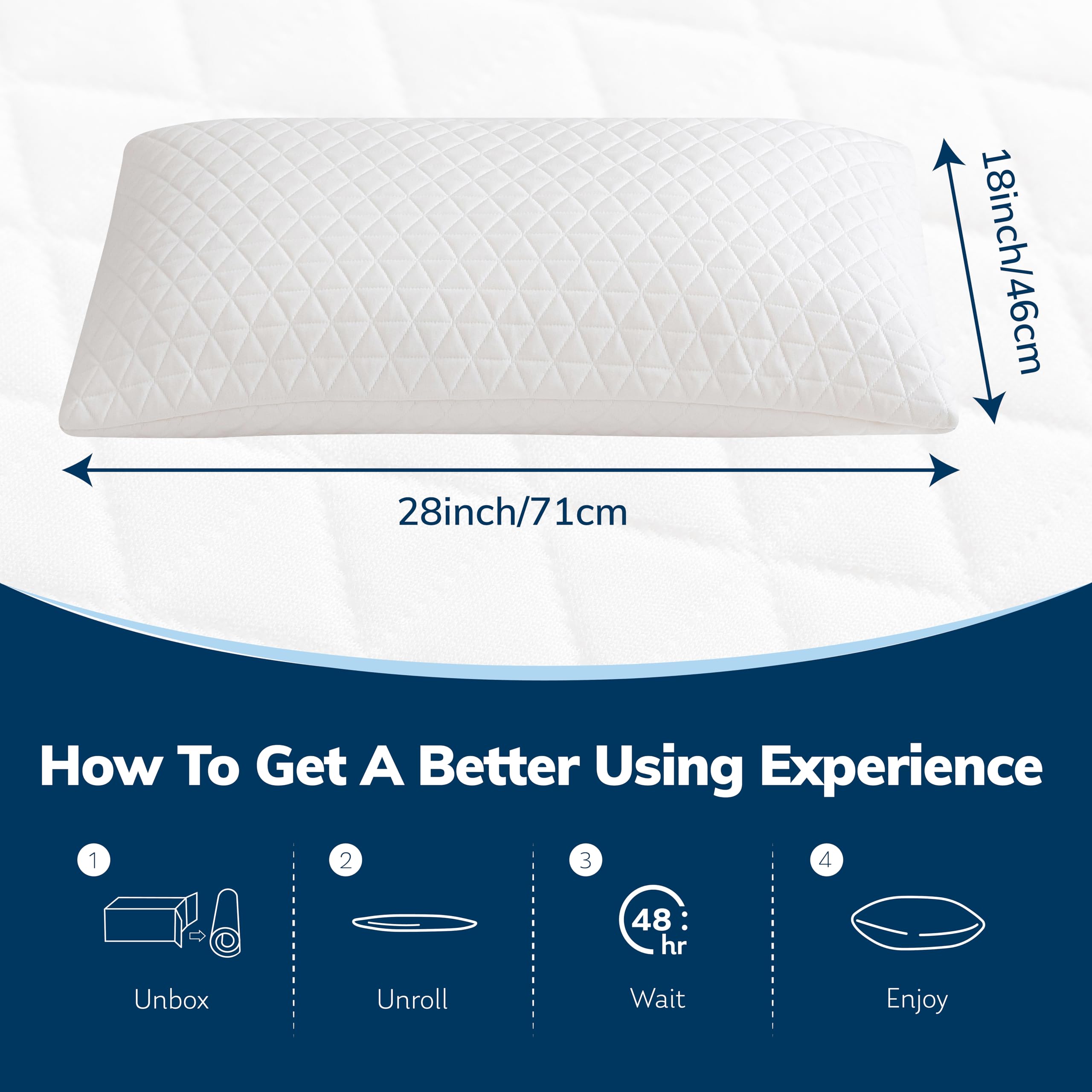 Shredded Memory Foam Pillow for Side Back Stomach Sleepers - Queen Size Bed Pillow with Neck Support & Washable Cover - Medium Firmness for Optimal Comfort (3-Pack) - Perfect for Home, Office & Travel Use