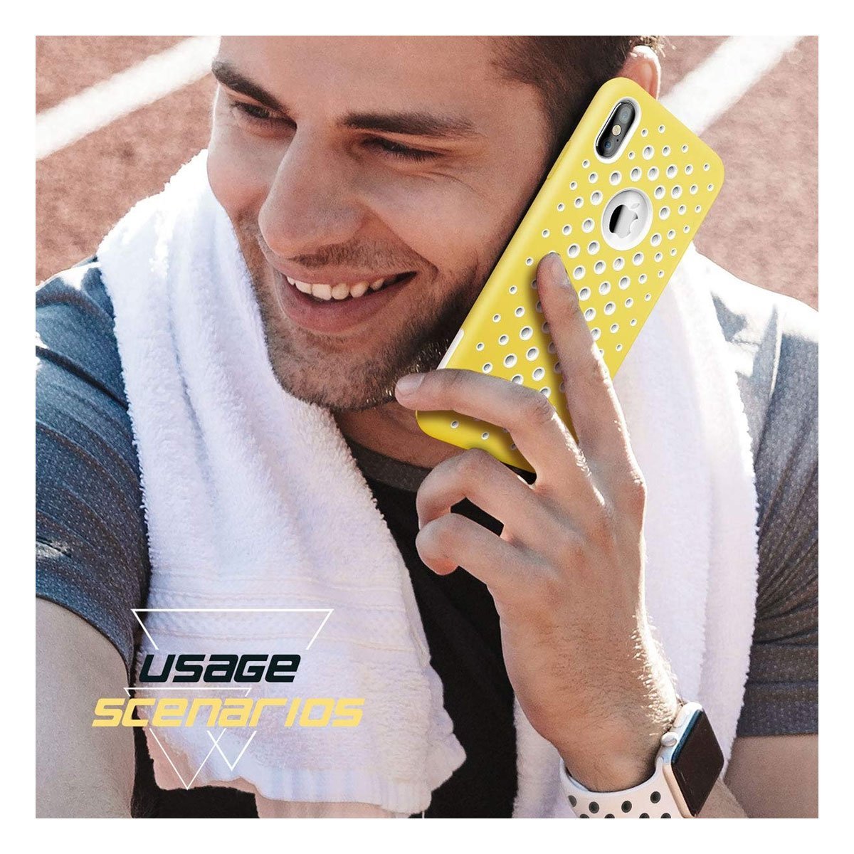 iPhone X / XS Unicorn Beetle Sport Case - Shockproof Protective Cover in Yellow for Running, Hiking & Outdoor Activities