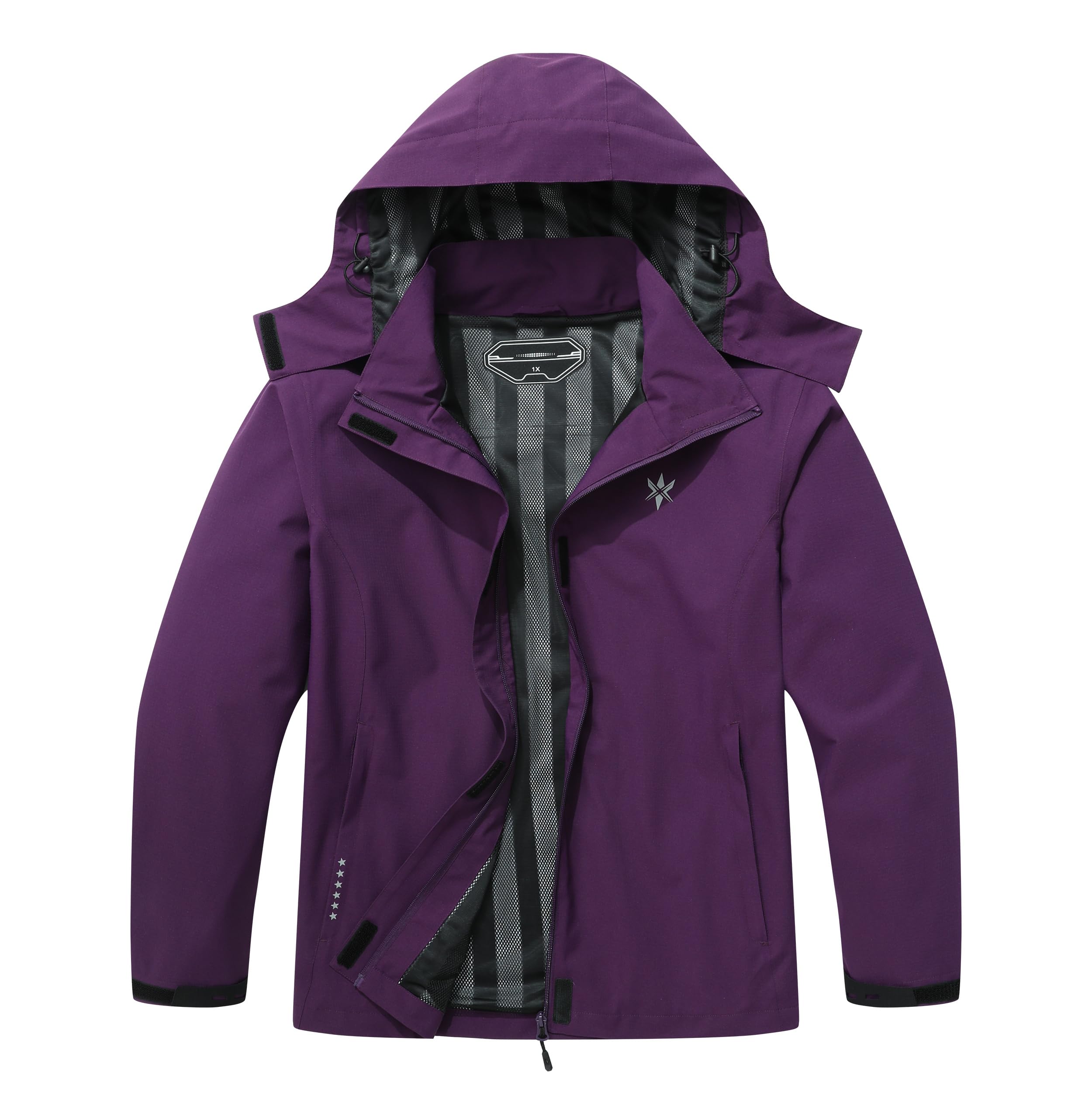 **KAIDER Women's Plus Size Lightweight Waterproof Hooded Rain Jacket - Windproof & Breathable Outdoor Jacket for Hiking, Travel & Commuting**    *(Perfect for Rainy Days, Camping, Walking Dogs & Everyday Wear)*