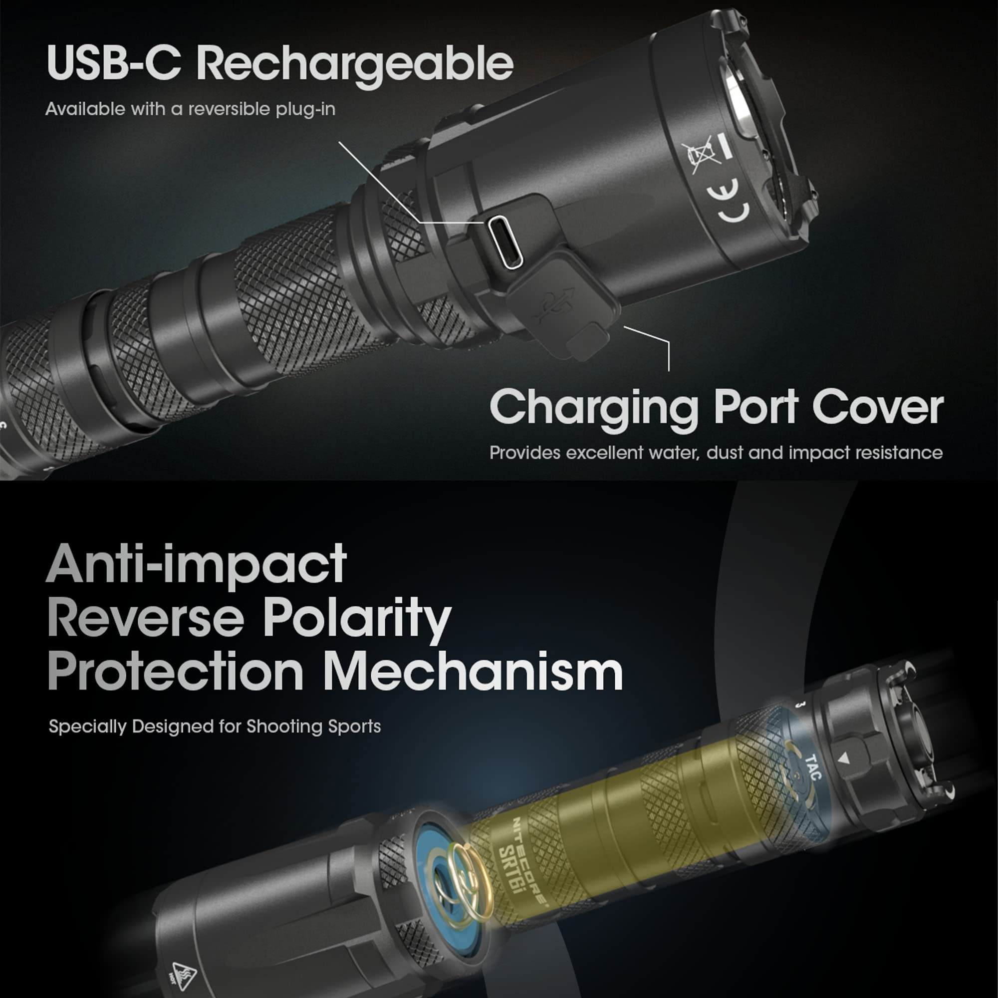 Nitecore SRT6i Tactical Flashlight - 2100 Lumens Ultra Bright, USB-C Rechargeable, Long Throw LED Flashlight with Smart Control Ring | Perfect for Camping, Hiking, Emergency & Outdoor Adventures