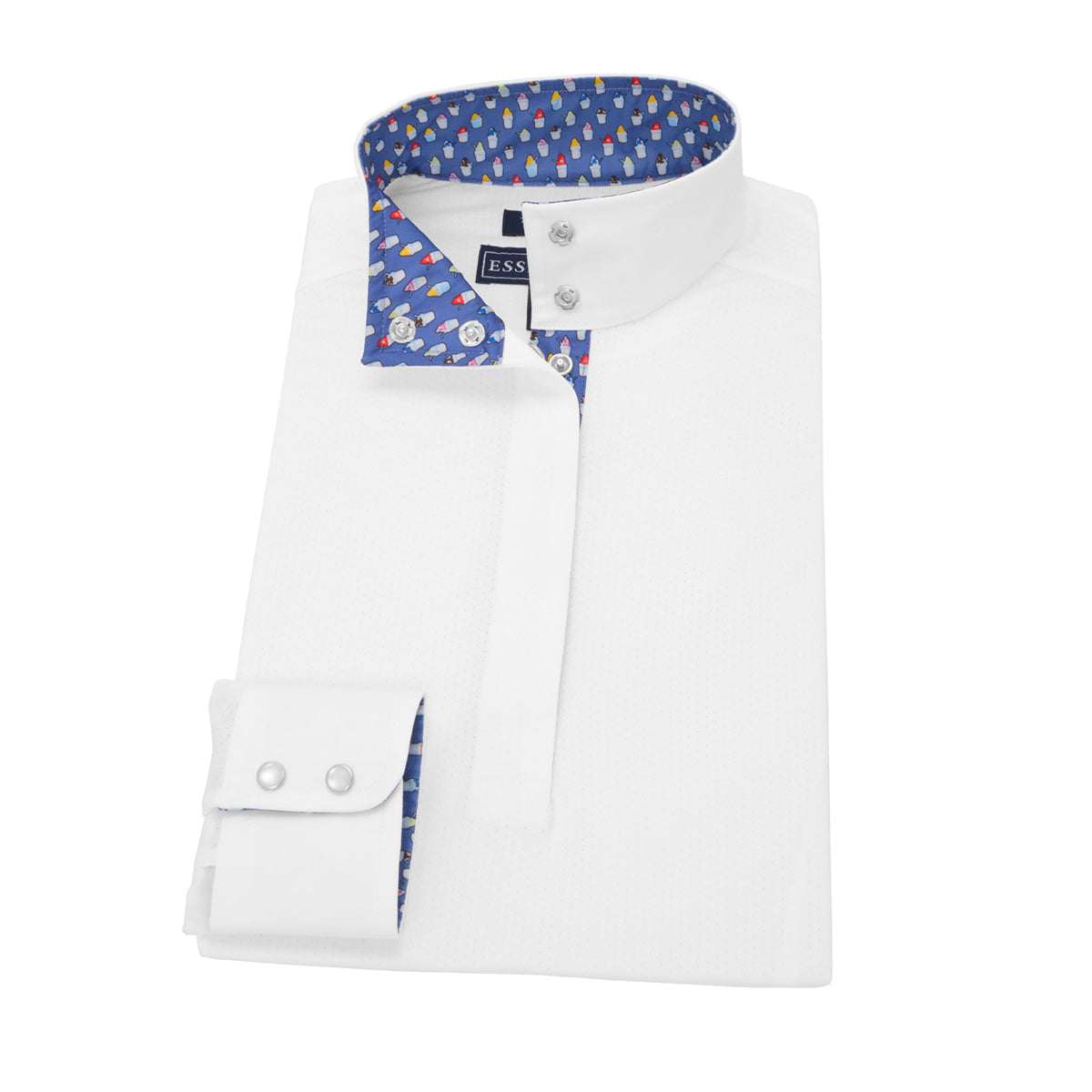 Essex Classics Women's Snowcone Talent Yarn Straight Collar Long Sleeve Dress Shirt | Professional Office Wear & Formal Occasions