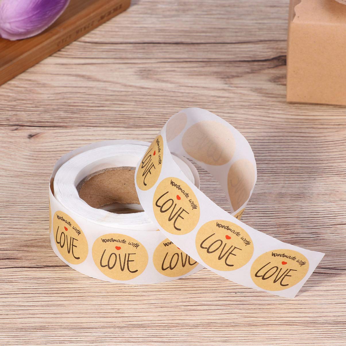 KESYOO 500 Premium Business Stickers - Candy, Home & Kitchen, Christmas, Alphabet Letter Labels - Handmade with Love on Kraft Paper - Perfect for Gift Wrapping, Scrapbooking & DIY Crafts