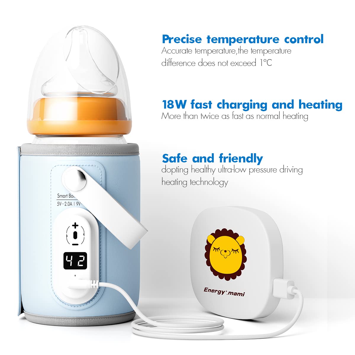 Portable USB Baby Bottle Warmer with LED Display - Travel-Friendly Milk Heater for Car, On-the-Go Feeding, Perfect for Road Trips & Outdoor Activities