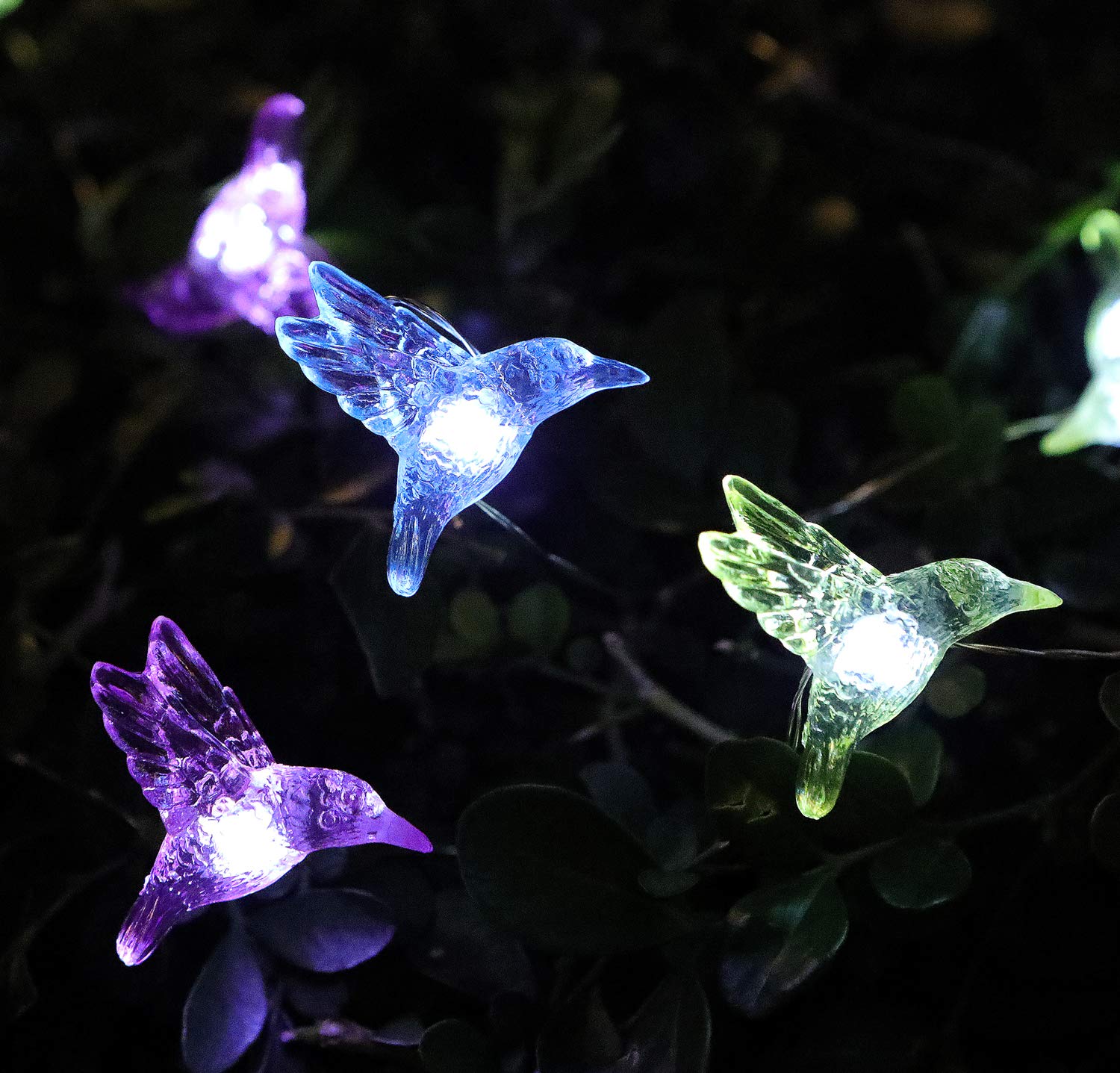 Solar Hummingbird String Lights - 15.8 Ft 30 LED Warm White Waterproof Outdoor Fairy Lights for Garden, Yard, Patio Decor - Perfect for Wedding, Party, Christmas & Backyard Lighting