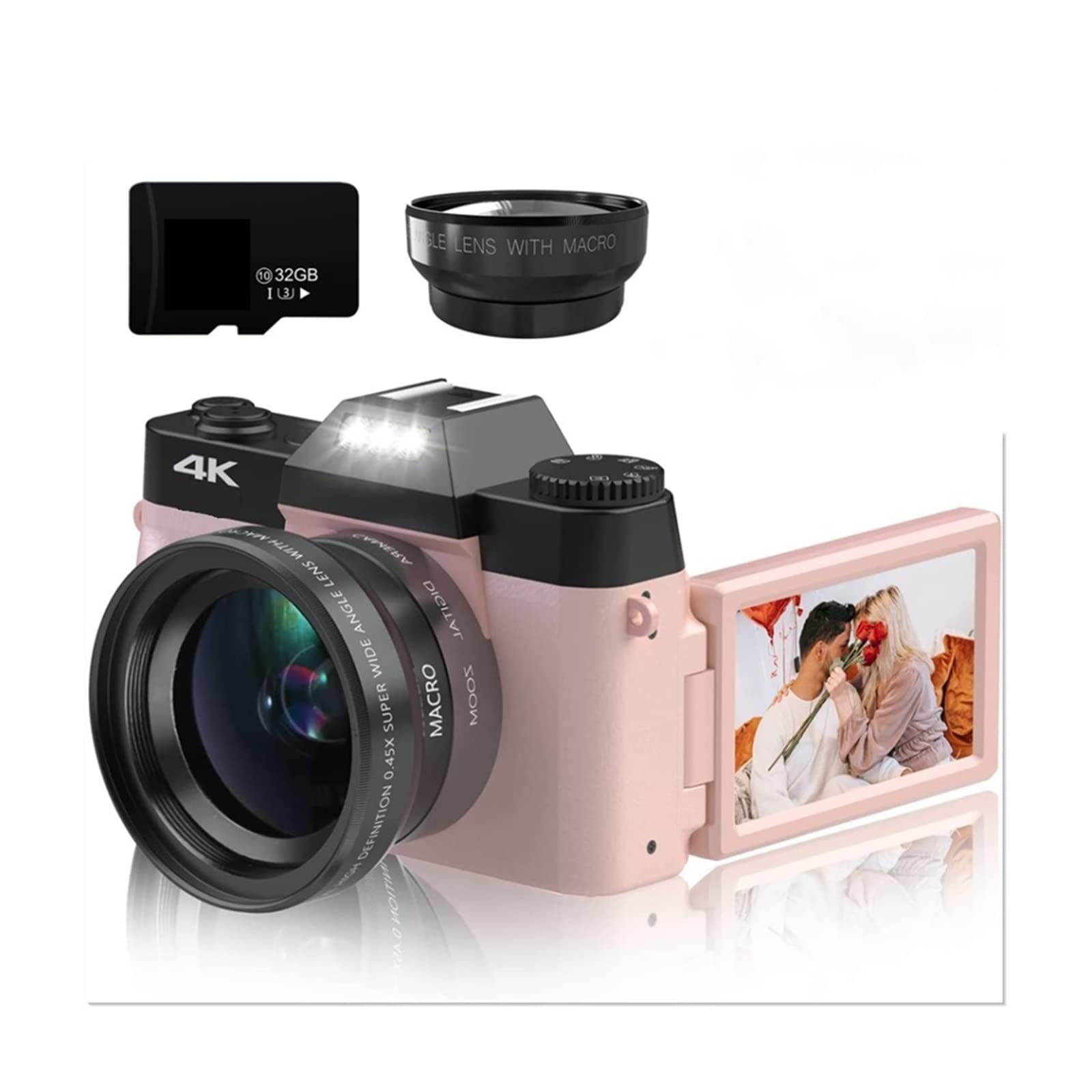 AUBEST 4K Video Camera Camcorder - 48MP Digital Camera with Flip Screen, 16X Zoom, 2 Pack for Vlogging, YouTube, Travel & Family Recording (No TF Card Included) - Perfect for Content Creators, Beginners & Home Movies