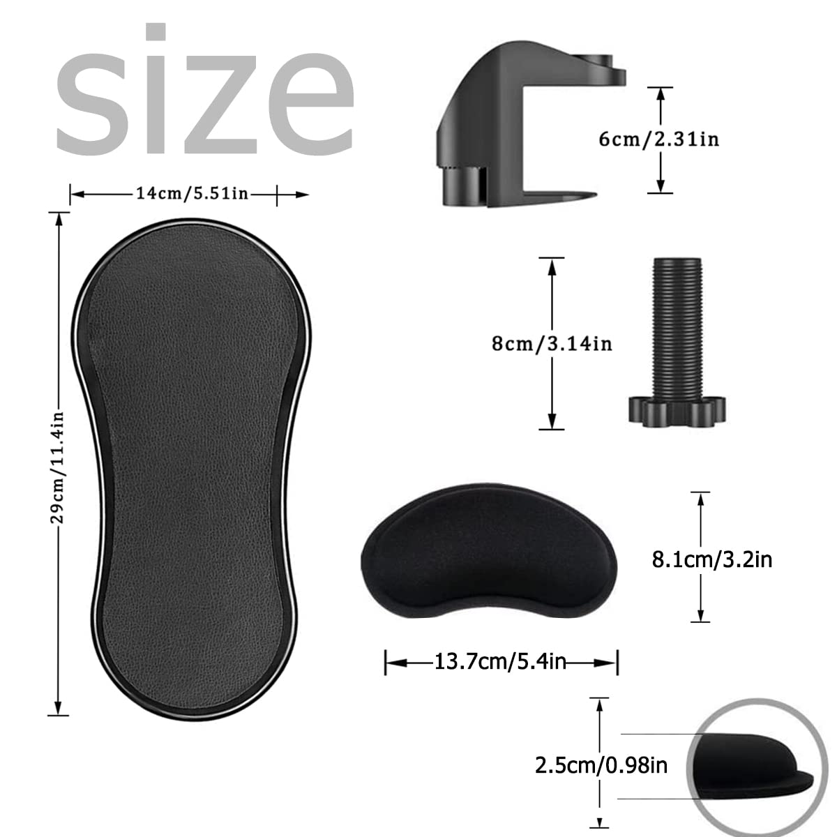 Ergonomic Keyboard and Mouse Wrist Rest Pad with Adjustable Arm Support - Comfortable Office Desk Accessories for Typing, Gaming & Computer Work