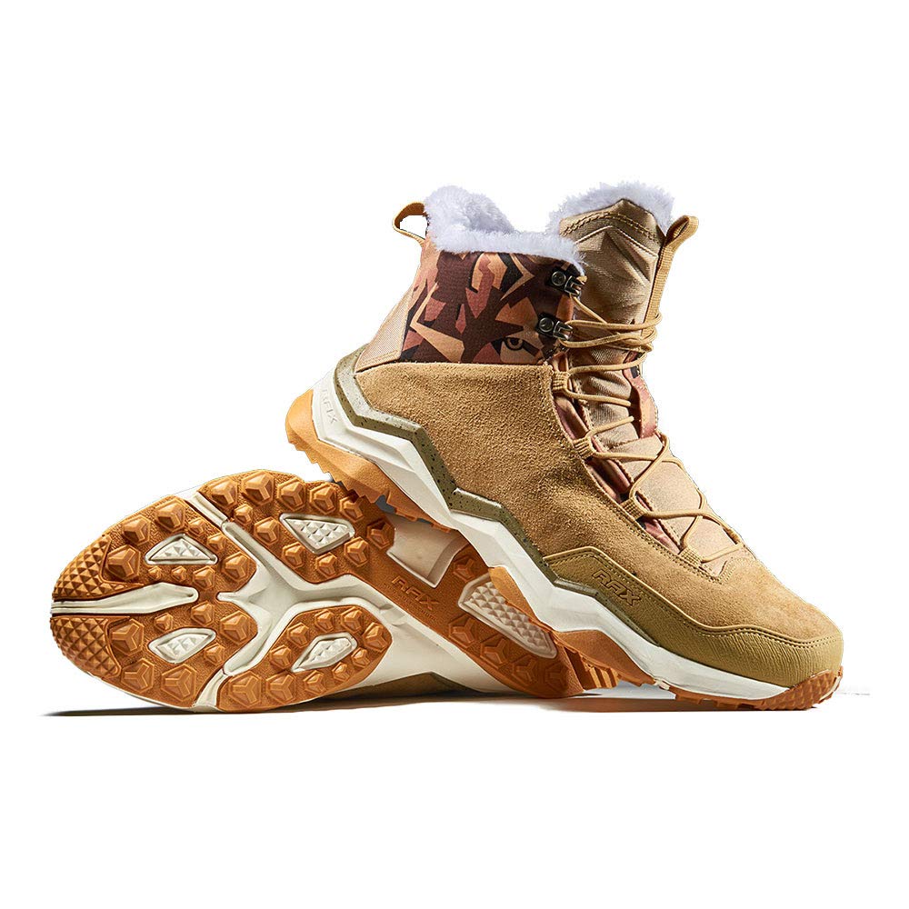 RAX Men's Winter Snow Boots - Waterproof Hiking Shoes with Fully Fur Lined High Top for Outdoor Activities - Perfect for Snow Trekking, Camping & Winter Adventures