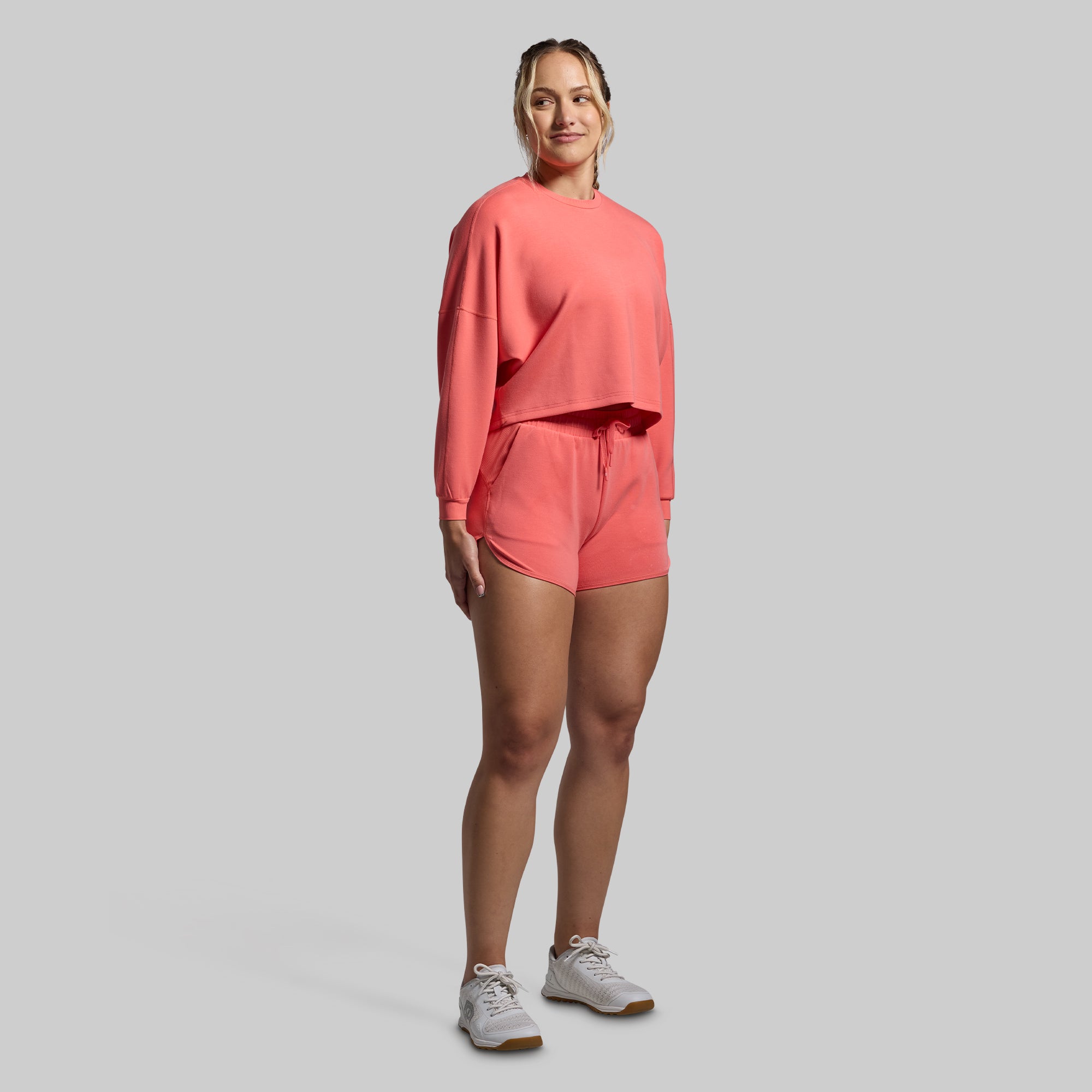 Lounge Lux Shorts in Hot Peach - Soft & Comfortable Women's Casual Shorts for Home, Yoga, and Relaxation
