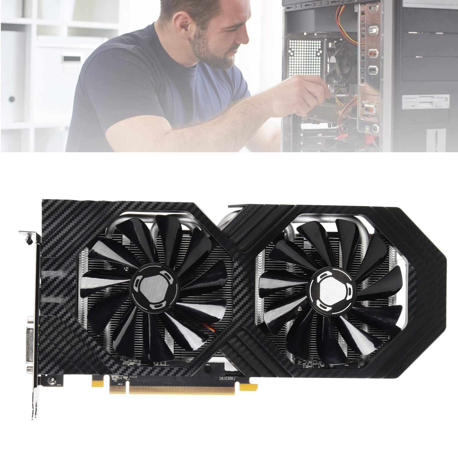 VBESTLIFE RX 590 8GB GDDR5 256-bit Gaming Graphics Card with Dual Fans | 1460MHz Core Clock, 8000MHz Memory | PCIe 3.0, DVI/HDMI/DP Ports | Perfect for 1080p Gaming, Video Editing & Crypto Mining