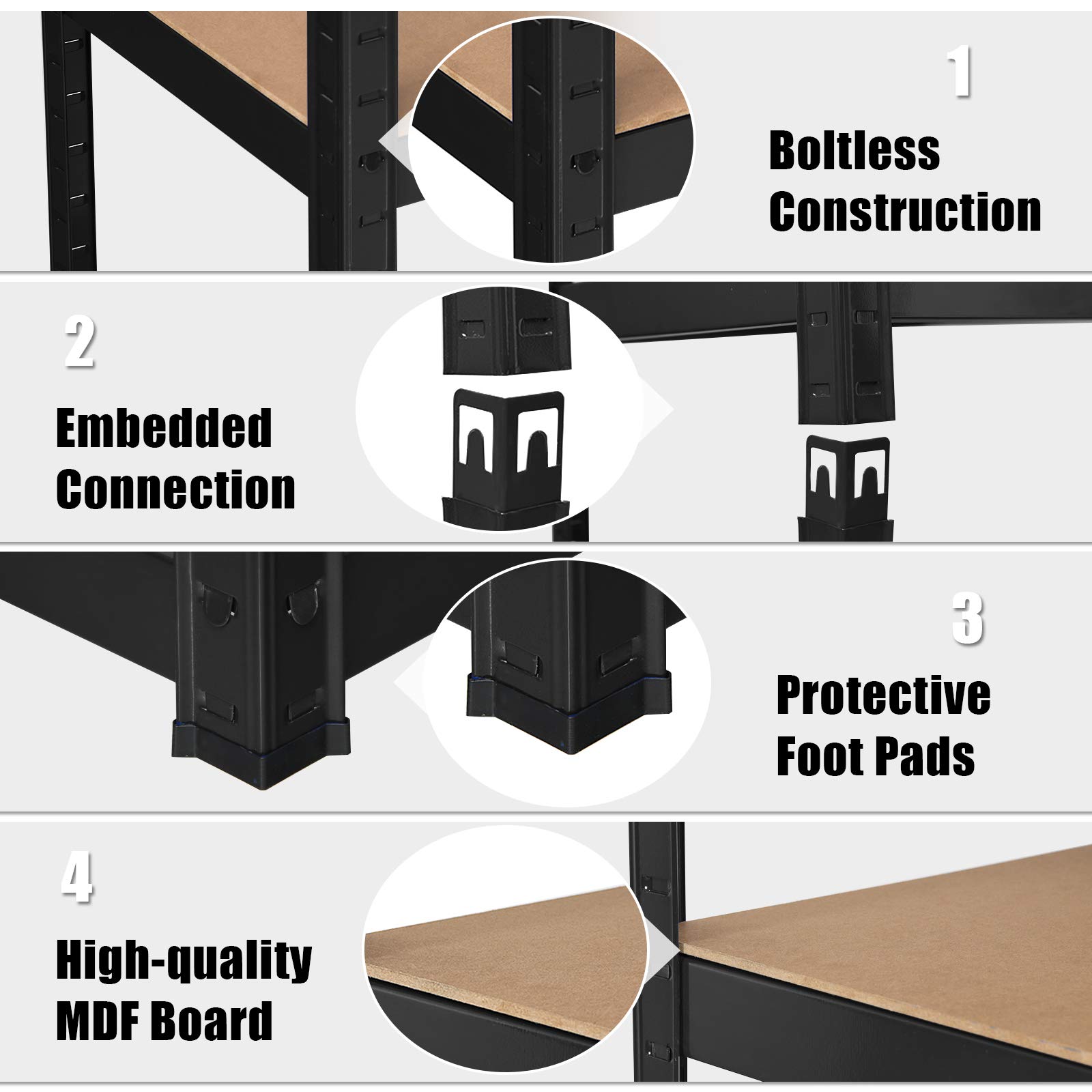 Giantex 4-Tier Heavy Duty Steel Shelving Unit - 36