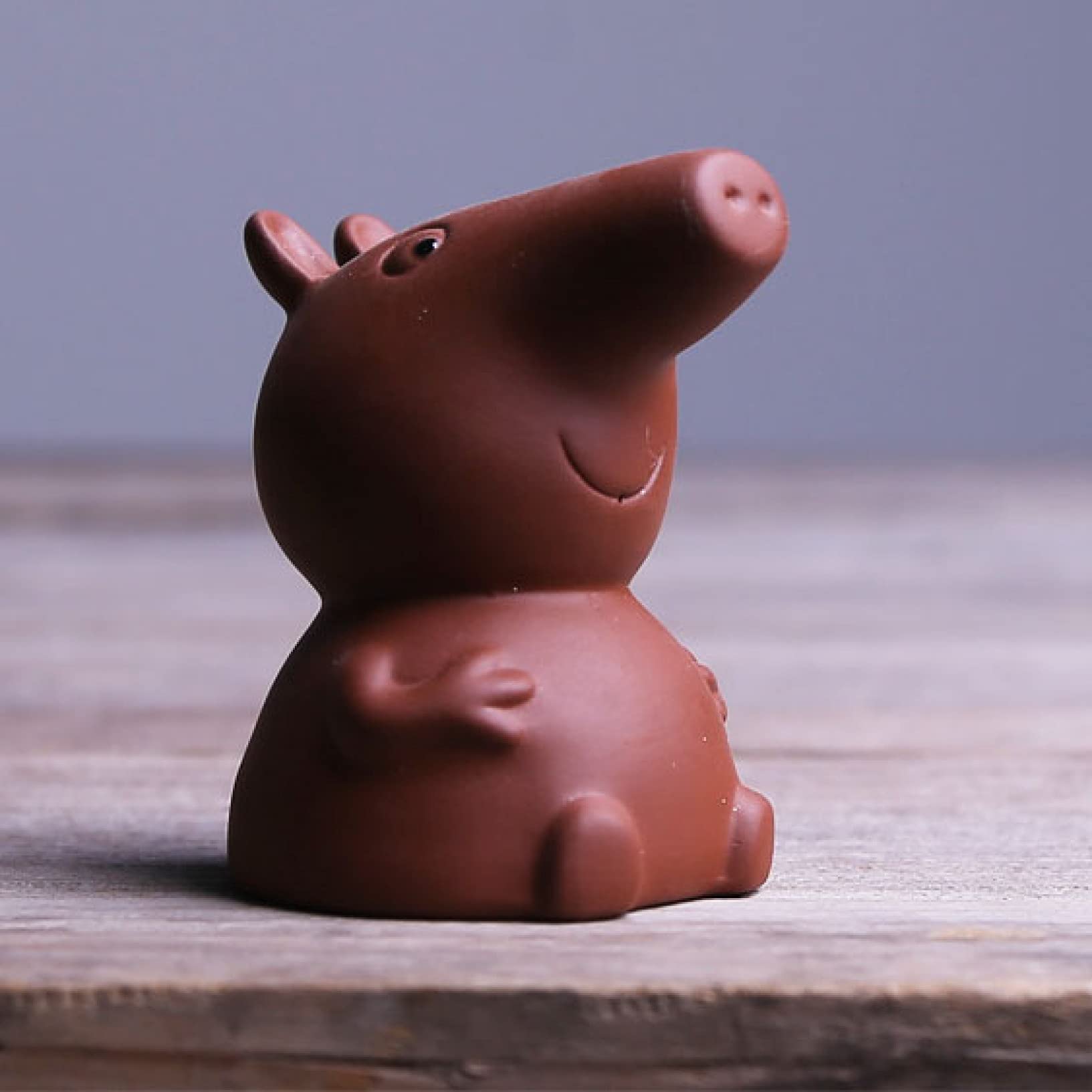 KKONION Handmade Purple Clay Pig Tea Pet - Cute Lucky Pig Statue Animal Figurine for Car Ornaments, Tea Ceremony Decoration & Desktop Crafts | Perfect Gift for Tea Lovers & Feng Shui Home Decor