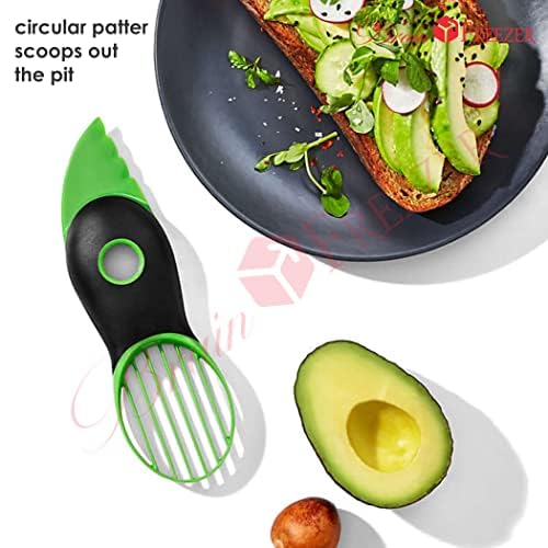 Best 3-in-1 Avocado Slicer & Cutter - Multifunctional Fruit Tool for Avocados, Mangoes, Bananas & Chiku - Non-Slip Grip Handle, Dishwasher Safe - Perfect for Salads, Smoothies & Healthy Snacks