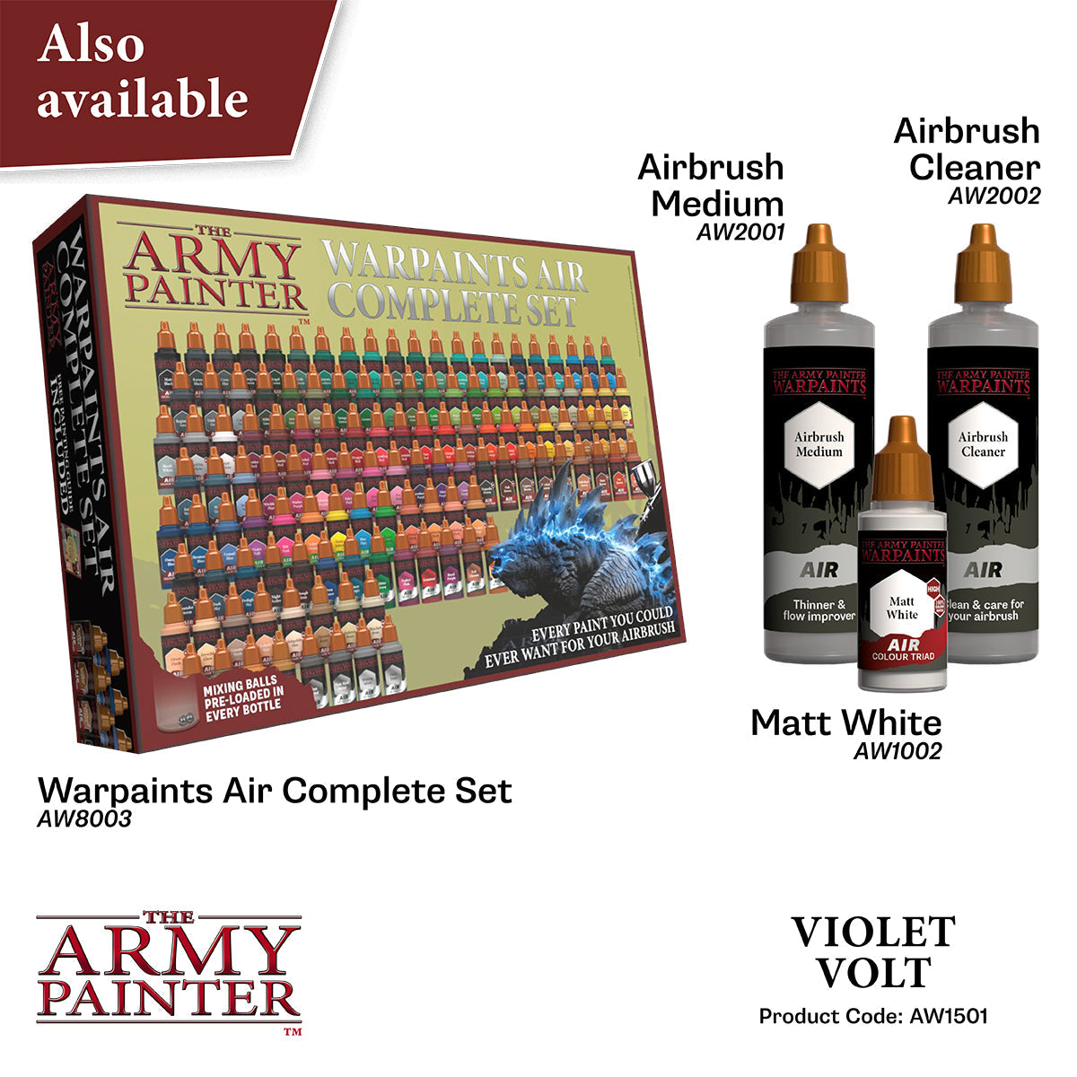 Warpaints Air Fluorescent Paint - Violet Volt Color for Airbrush & Model Painting | Perfect for Cosplay, Miniatures & Art Projects