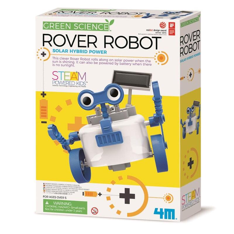 4M Green Science Rover Robot - DIY Solar Powered STEM Toy for Kids Ages 8+ | Educational Science Kit for Outdoor Exploration & Robotics Learning | Perfect for Birthday Gifts & Classroom Projects