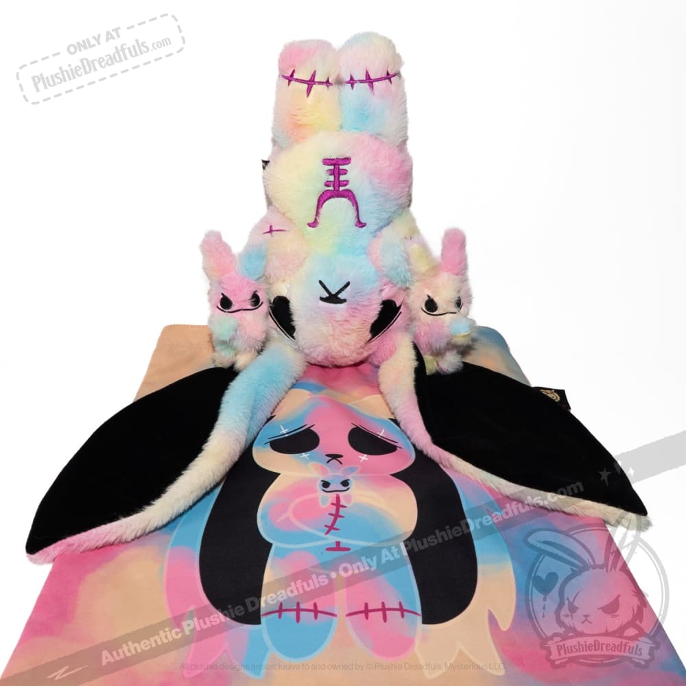 Plushie Dreadfuls Anxiety Rabbit Tie Dye Limited Edition Stuffed Animal - Soft Plush Toy for Stress Relief, Anxiety Comfort & Emotional Support