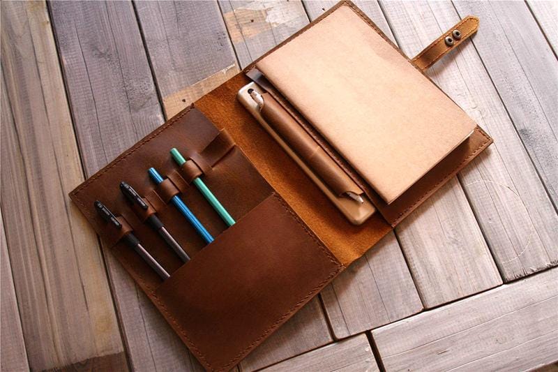 Personalized Brown Leather Padfolio Holder - Professional Business Portfolio Organizer with Notepad Pocket - Perfect for Meetings, Presentations & Office Use