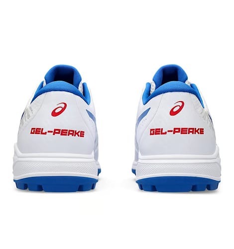 ASICS Gel Peake 2 White & Tuna Blue Cricket Shoes - Lightweight Performance Footwear for Cricket Players & Sports Enthusiasts - Perfect for Matches, Training & Outdoor Sports