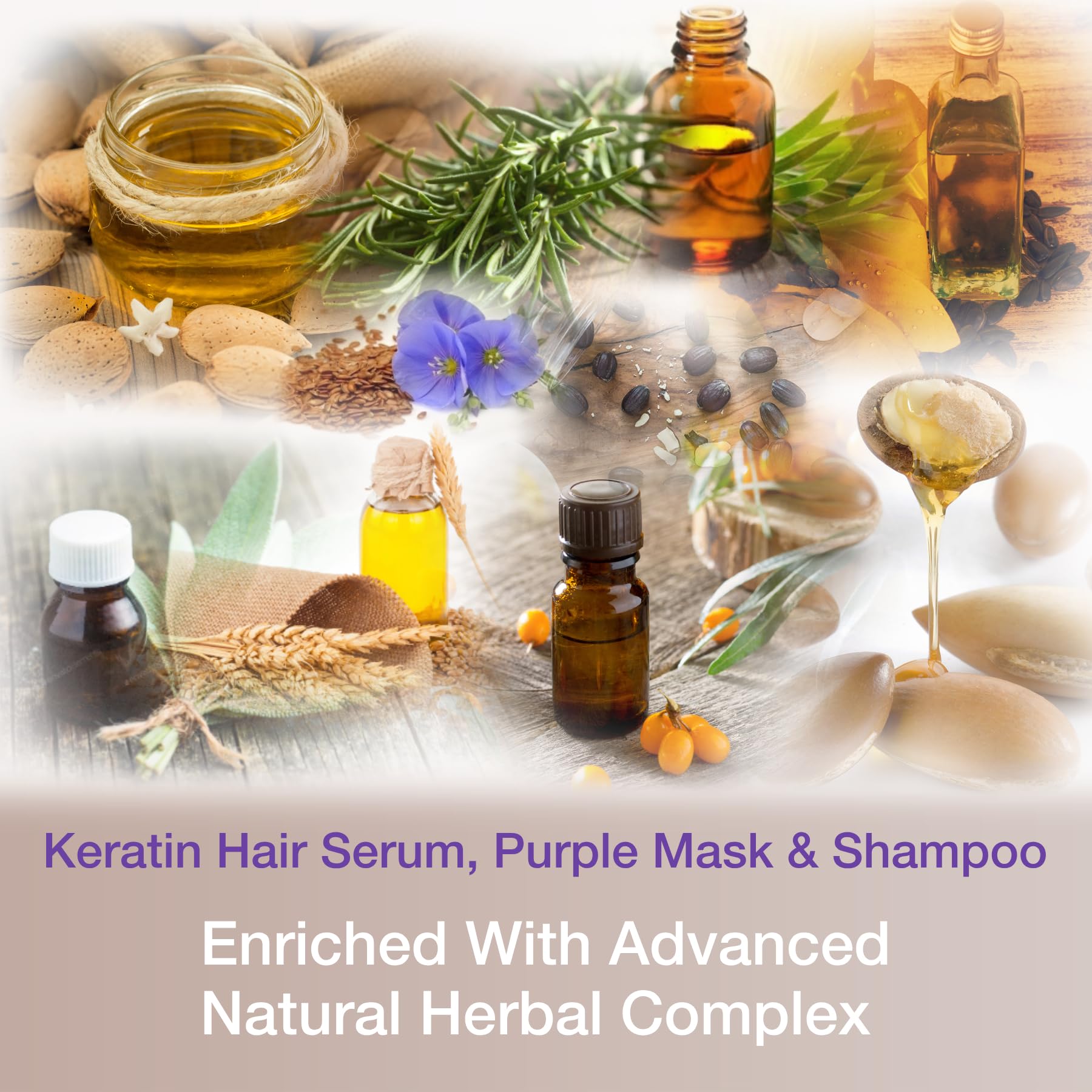 **Keratin Hair Serum & Purple Shampoo Kit - Heat Protectant, Anti-Frizz & Anti-Brass Treatment for Bleached, Blonde, Platinum & Gray Hair - Repair & Nourish Damaged Hair (Perfect for Salon & Home Use)**