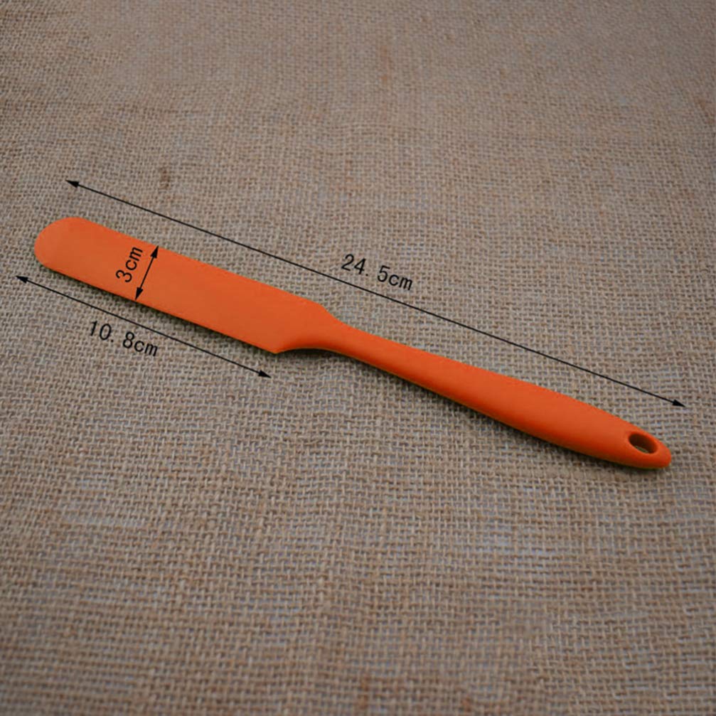 DOITOOL 2-Piece Mini Silicone Spatula Set - Flexible Non-Stick Cake Scraper, Butter & Cream Spreader - Perfect for Baking, Frosting, Decorating Cakes & Desserts (Orange)