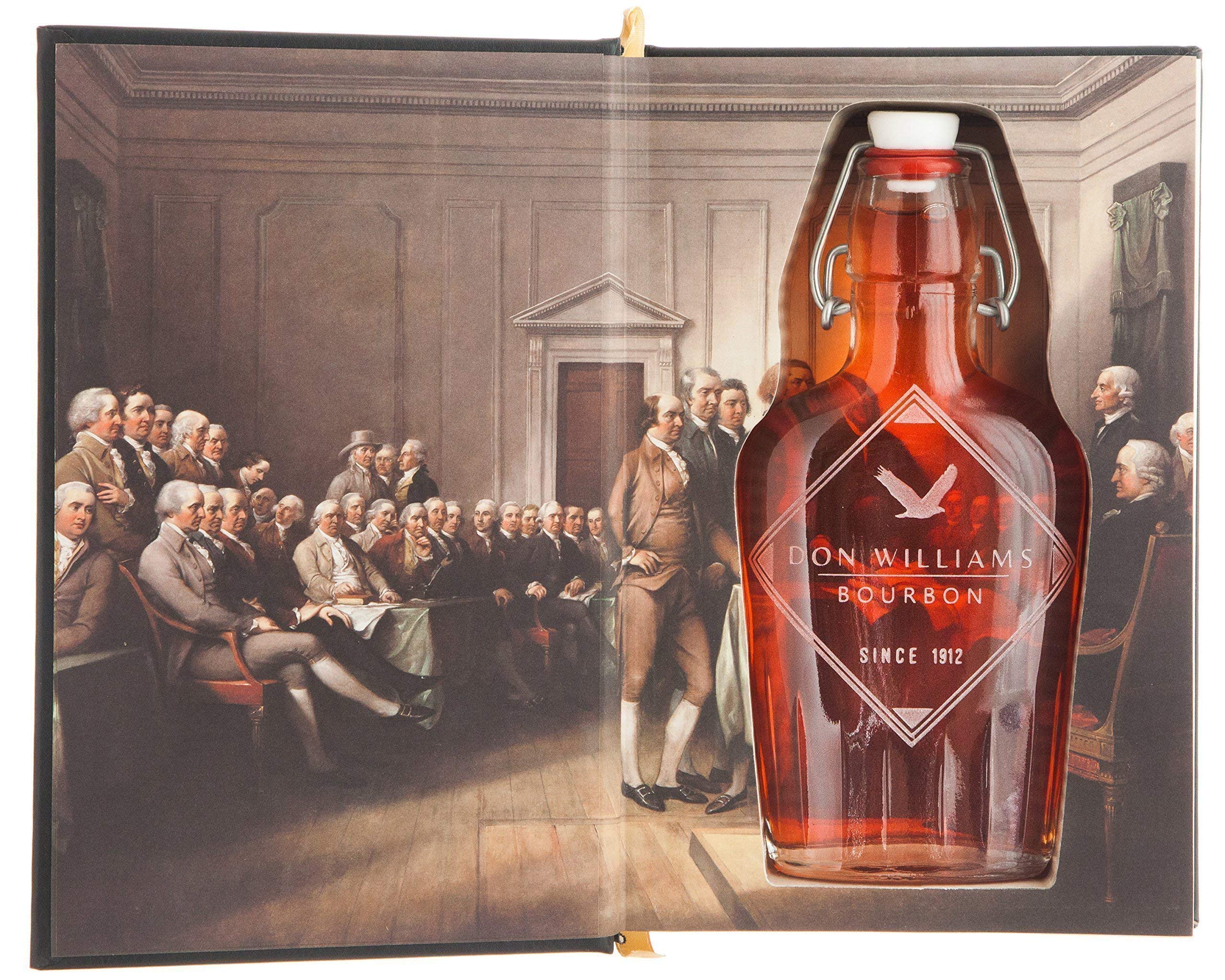 Leather-Bound Flask Hollow Book - The Constitution of the United States of America with Magnetic Closure | Secret Storage for Liquor, Gifts & Home Decor