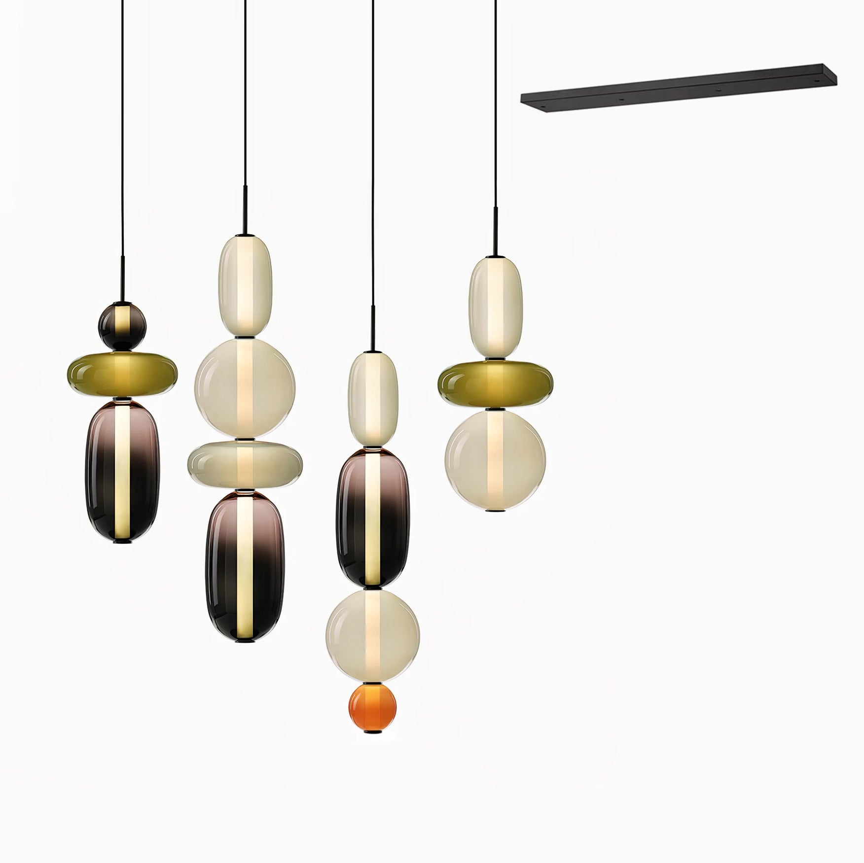 Stylish Candied Glass Pendant Light Set - Modern Hanging Fixture for Dining Room, Kitchen Island & Bedroom Decor