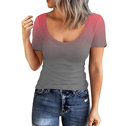 Women's Summer Tops - Stylish Casual O-Neck Short Sleeve Blouse & Loose Tee Shirts for Dressy or Everyday Wear | Perfect for Beach, Office, and Weekend Outings