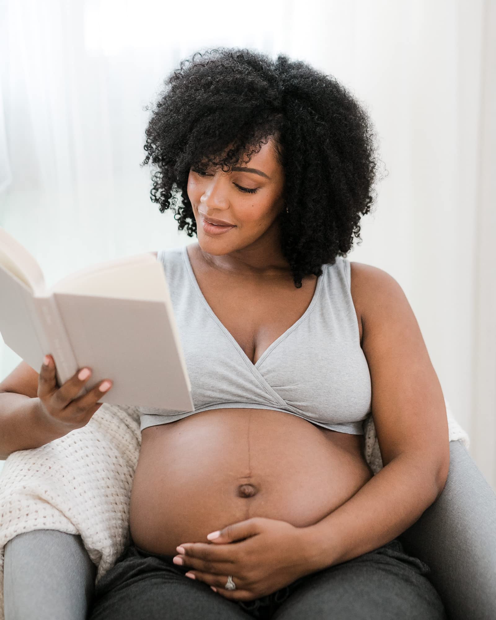 Kindred Bravely Organic Cotton Maternity & Nursing Sleep Bra - Wireless Comfort for Pregnant & Breastfeeding Women | Perfect for Nighttime Nursing & Relaxation