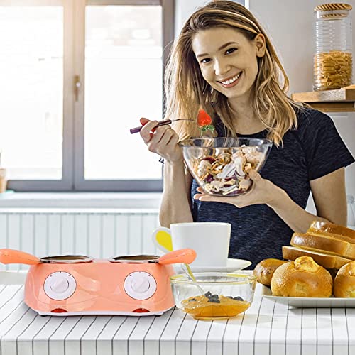 Electric Chocolate Fondue Pot - Atyhao Mini Double Melting Pot for Chocolate, Cheese & Butter - Perfect for Valentine's Day, Parties & Family Dessert Nights