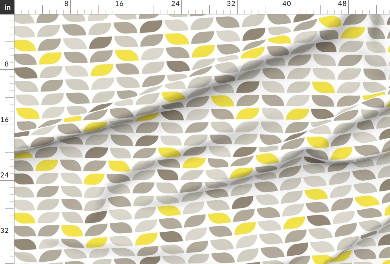 Geometric Leaf Pattern Printed Minky Fabric Fat Quarter - Winter Mid Century Modern Retro Design for Sewing Baby Blankets, Quilting & Plush Backing - Soft & Cozy for DIY Crafts, Home Decor & Nursery Projects