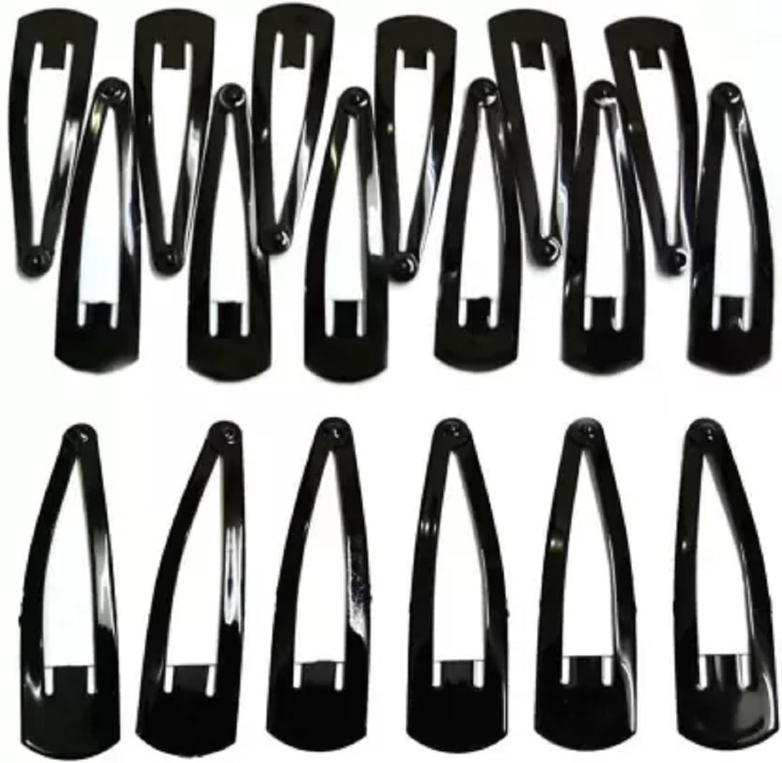 Abrish Tic Tac Hair Clips for Women & Girls - Durable Metal Hair Accessories with Glossy Black Finish - Perfect for School, Work, and Everyday Hairstyling
