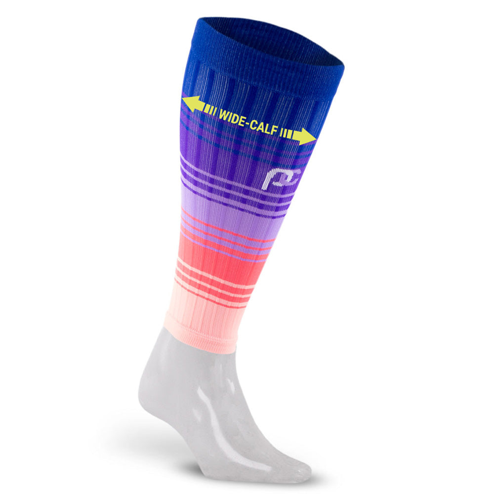 Florida Skies Wide Calf Compression Sleeves - Breathable Support for Running, Cycling & Recovery - Perfect for Athletes & Active Lifestyles