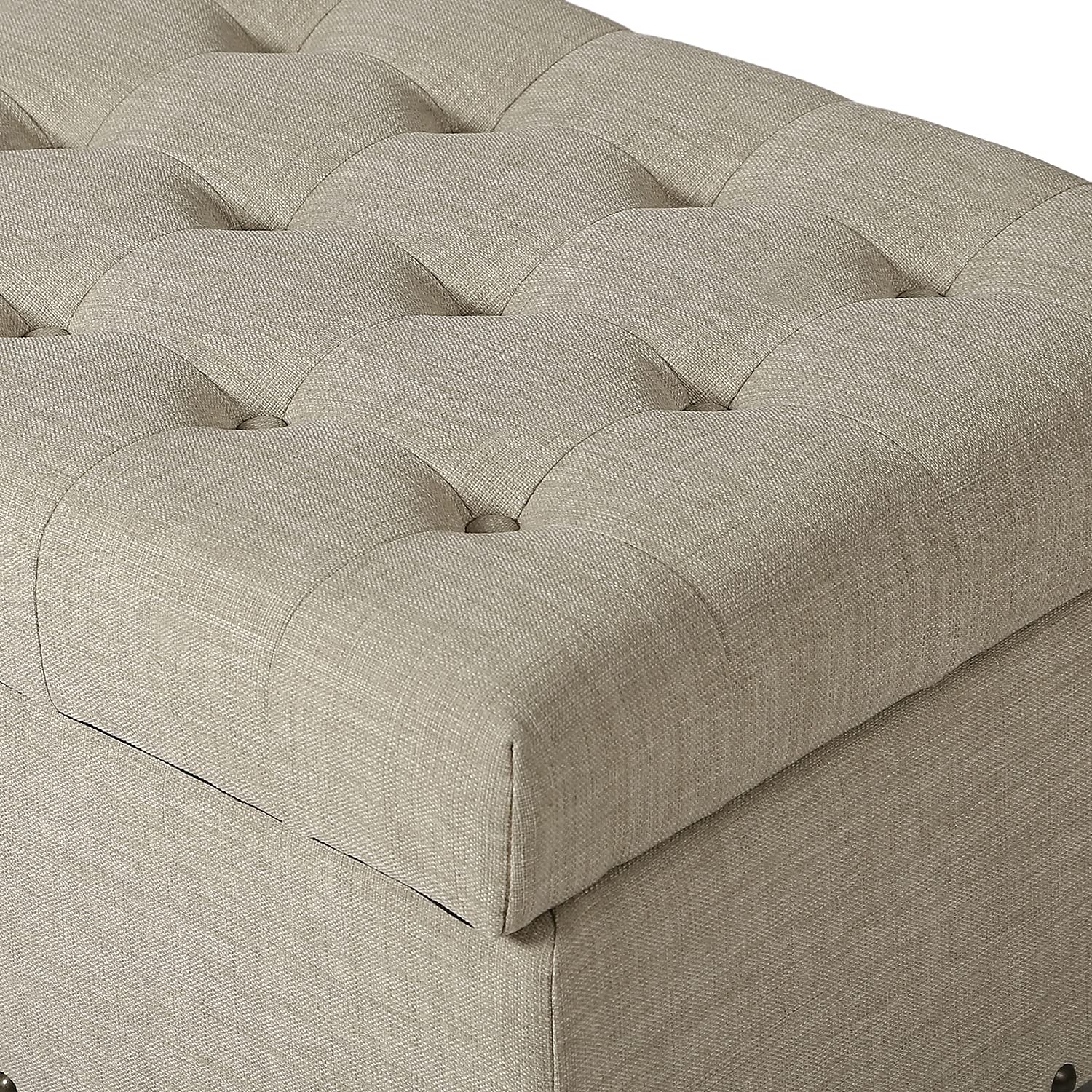 Storage Ottoman Bench with Wooden Legs - Upholstered Rectangle Storage Bench for Bedroom & Living Room - Multi-Functional End of Bed Bench with Hidden Storage | Perfect for Extra Seating, Blanket Storage & Home Organization