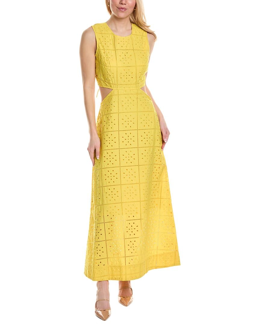 Ganni Broderie Anglaise Dress - Floral Embroidered Cotton Midi Dress for Women | Perfect for Summer Weddings, Garden Parties & Brunch Dates