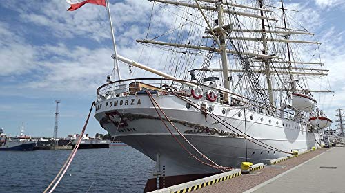 20x30 Inch Laminated Sailing Ship Poster - Vintage Gdynia Gift Pomorza Wall Art with Vibrant Colors - Perfect for Living Room, Office & Nautical Decor