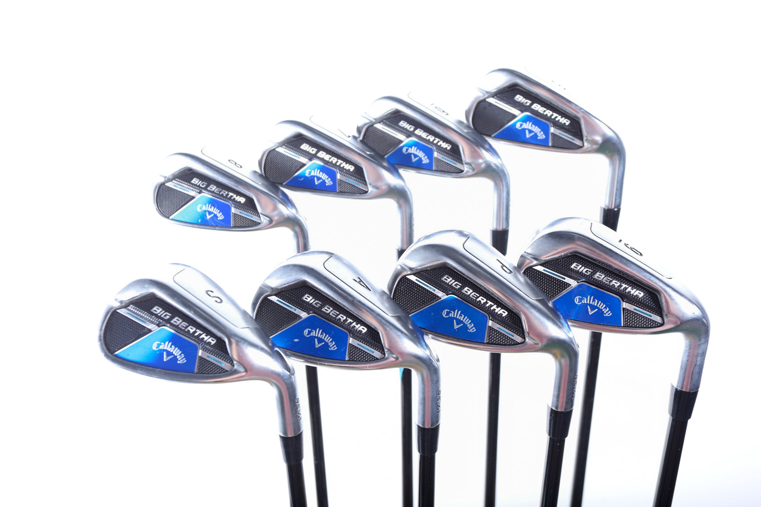 Used Callaway Big Bertha REVA Women's Iron Set - Right Handed 5-PW, AW, SW Regular Flex Graphite Shafts | Golf Clubs for Beginners & High Handicappers | Perfect for Driving Range & Course Play