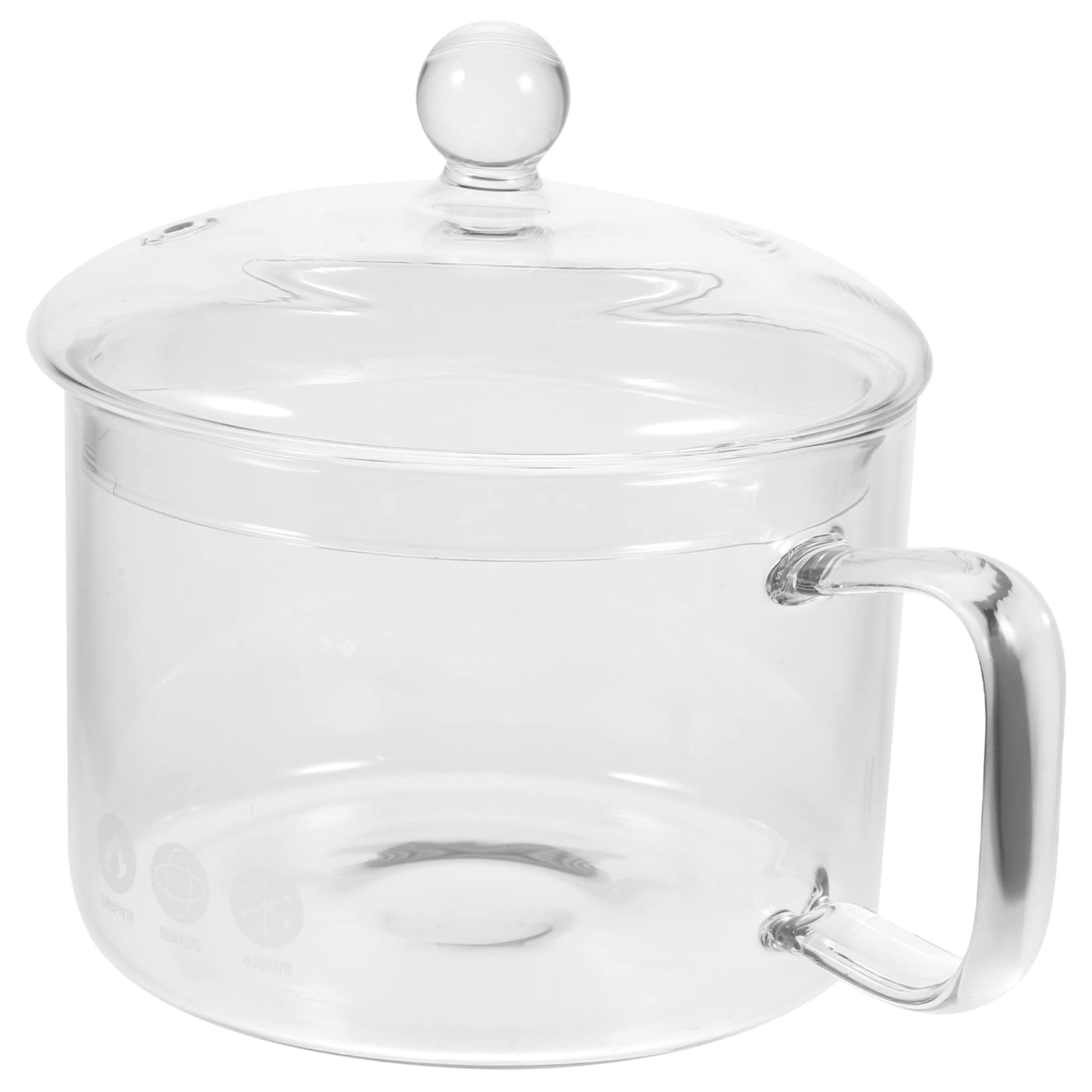 DOITOOL Glass Cooking Pot - Healthy Stew Pot, Instant Noodle Pot, Multi-Functional Stovetop Safe Bowl for Soup, Pasta & Ramen - Perfect for Camping, Dorms & Home Cooking
