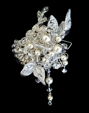 Kezani Sachi Lace Bridal Headpiece - Elegant Wedding Hair Accessory for Brides, Bridesmaids & Special Occasions | Perfect for Ceremonies, Photoshoots & Formal Events