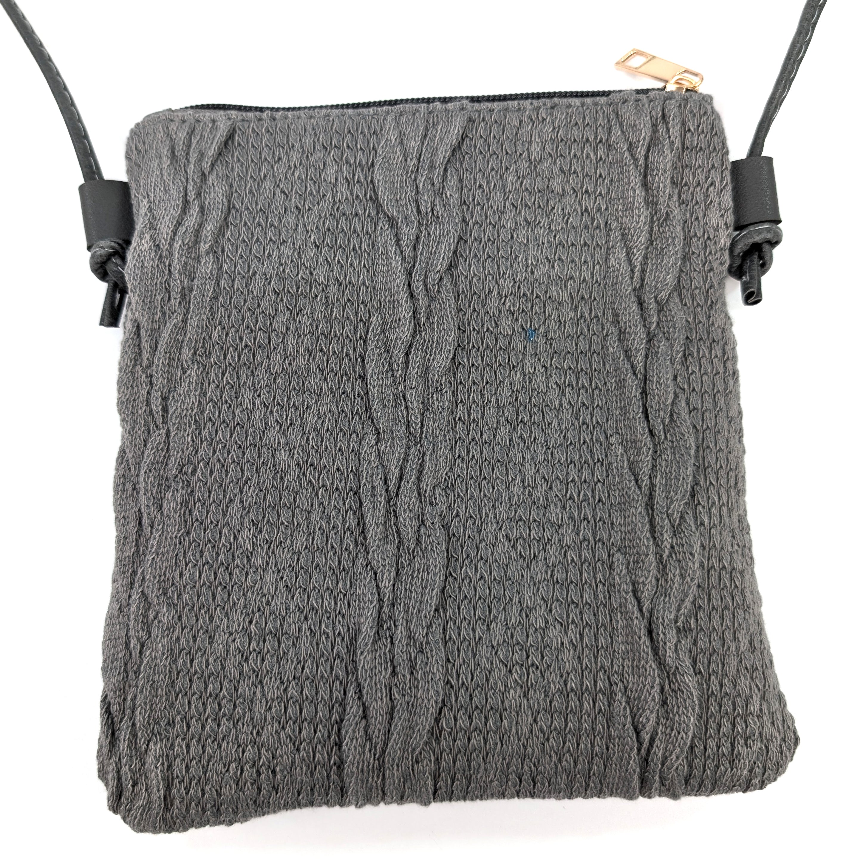 Stylish Dark Grey Knitted Crossbody Bag for Women - Perfect for Travel, Shopping & Everyday Use