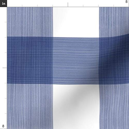 Navy Buffalo Plaid Check Gingham Blue Printed Minky Fabric by The Yard - Soft Plush Material for Sewing Baby Blankets, Quilt Backing & Nursery Decor | Perfect for DIY Crafts, Home Decor & Gift Making