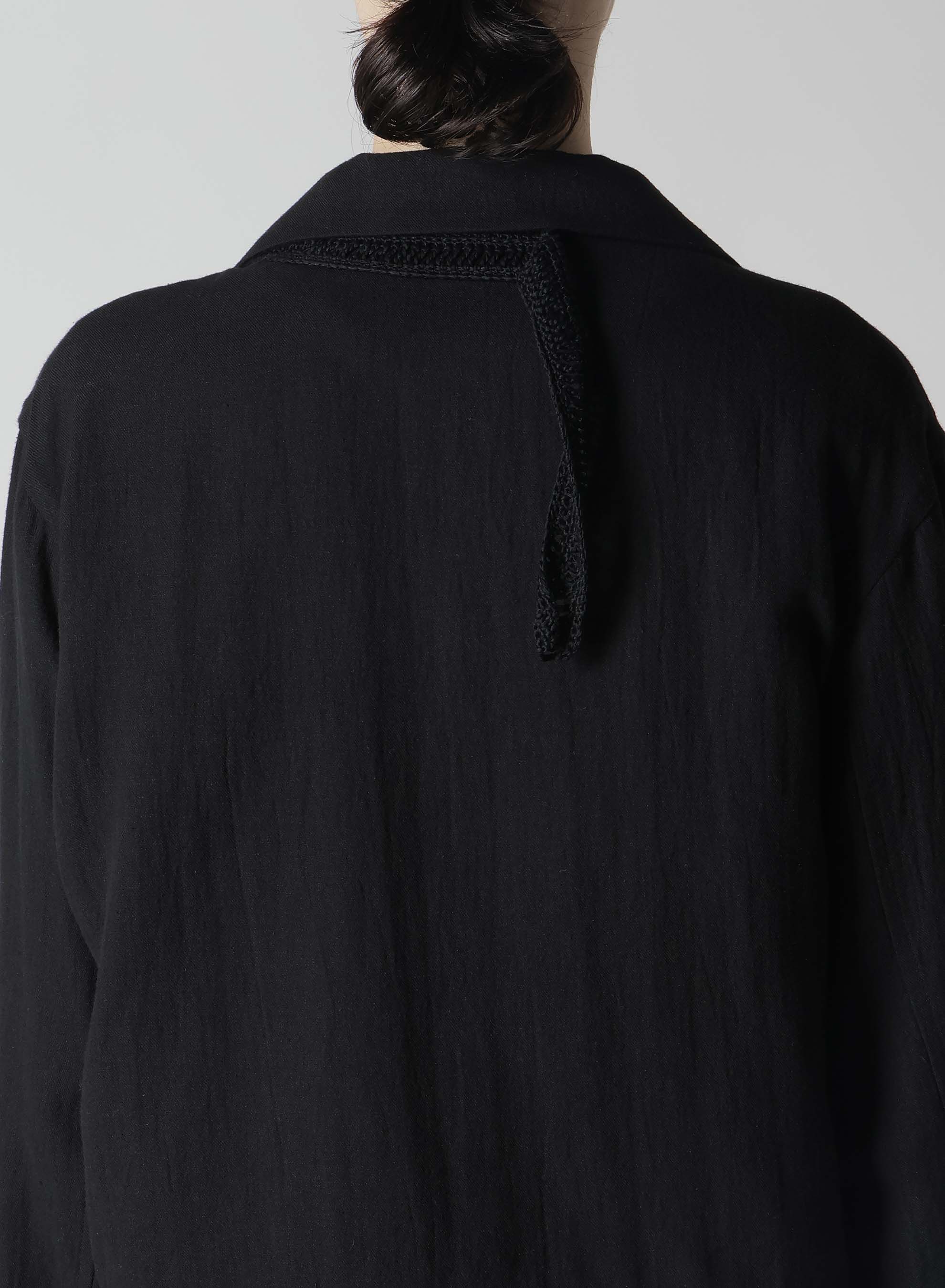 Soft Cotton Flax Viyella Crochet 3-Button Blouson Jacket for Women - Perfect for Spring Layering & Casual Outfits