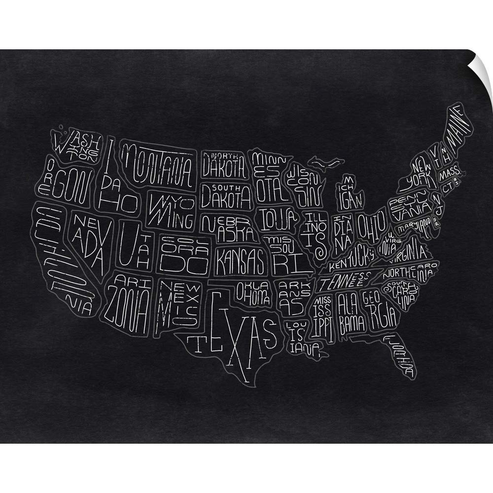 DIY Chalkboard USA Map Wall Decal - Reusable Peel & Stick Wall Art for Kids Room, Classroom Decor | Perfect for Geography Learning & Home Decoration
