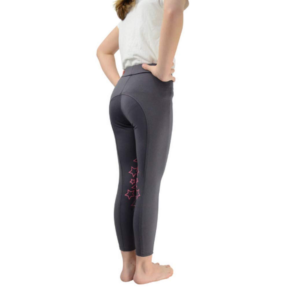 Kids Stella Riding Pantyhose (3-4Y) - Iron Gray/Pink for Equestrian & Play