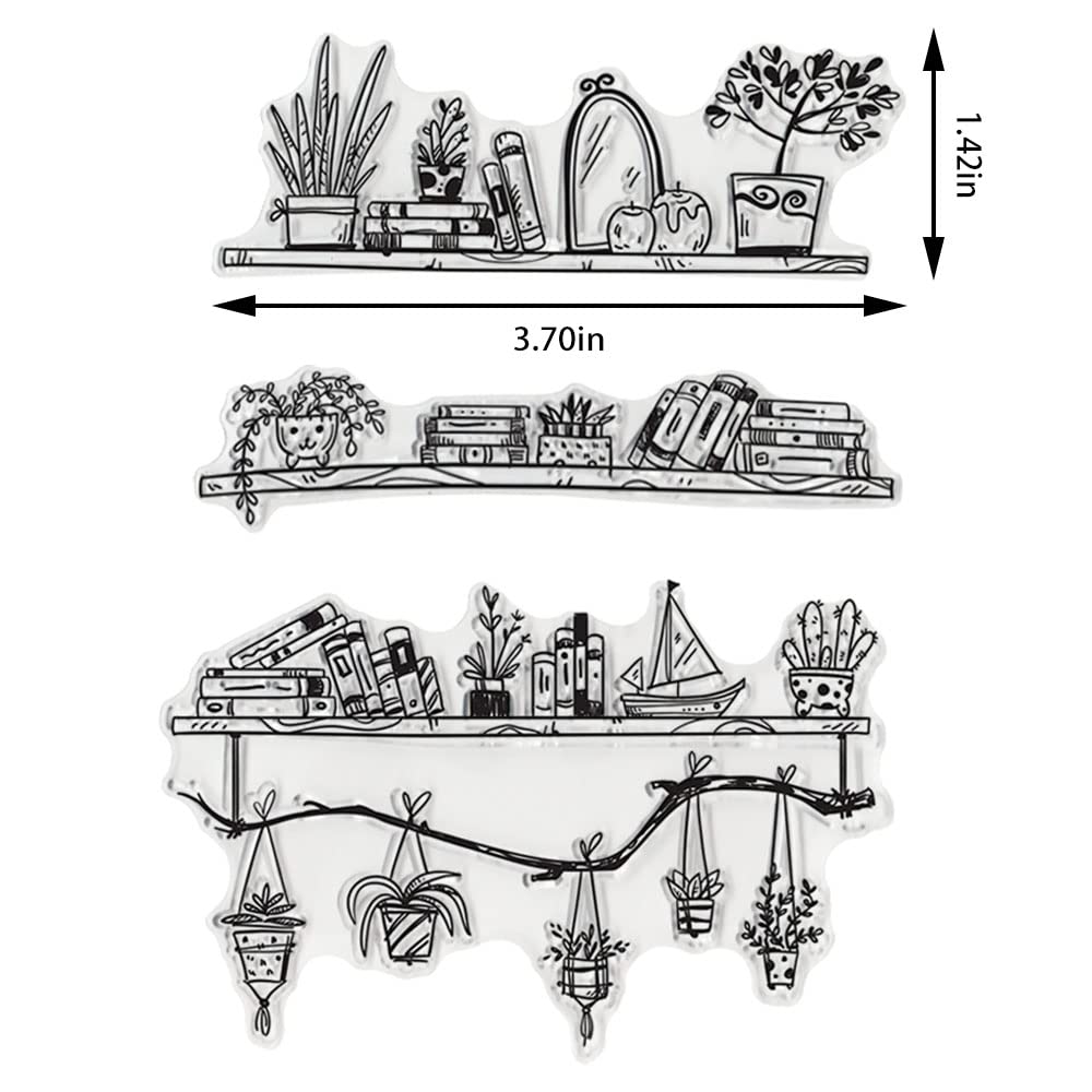 Clear Silicone Bookshelves Stamps for Card Making, Scrapbooking & DIY Crafts – Perfect for Photo Albums, Journals, and Home Decor Projects