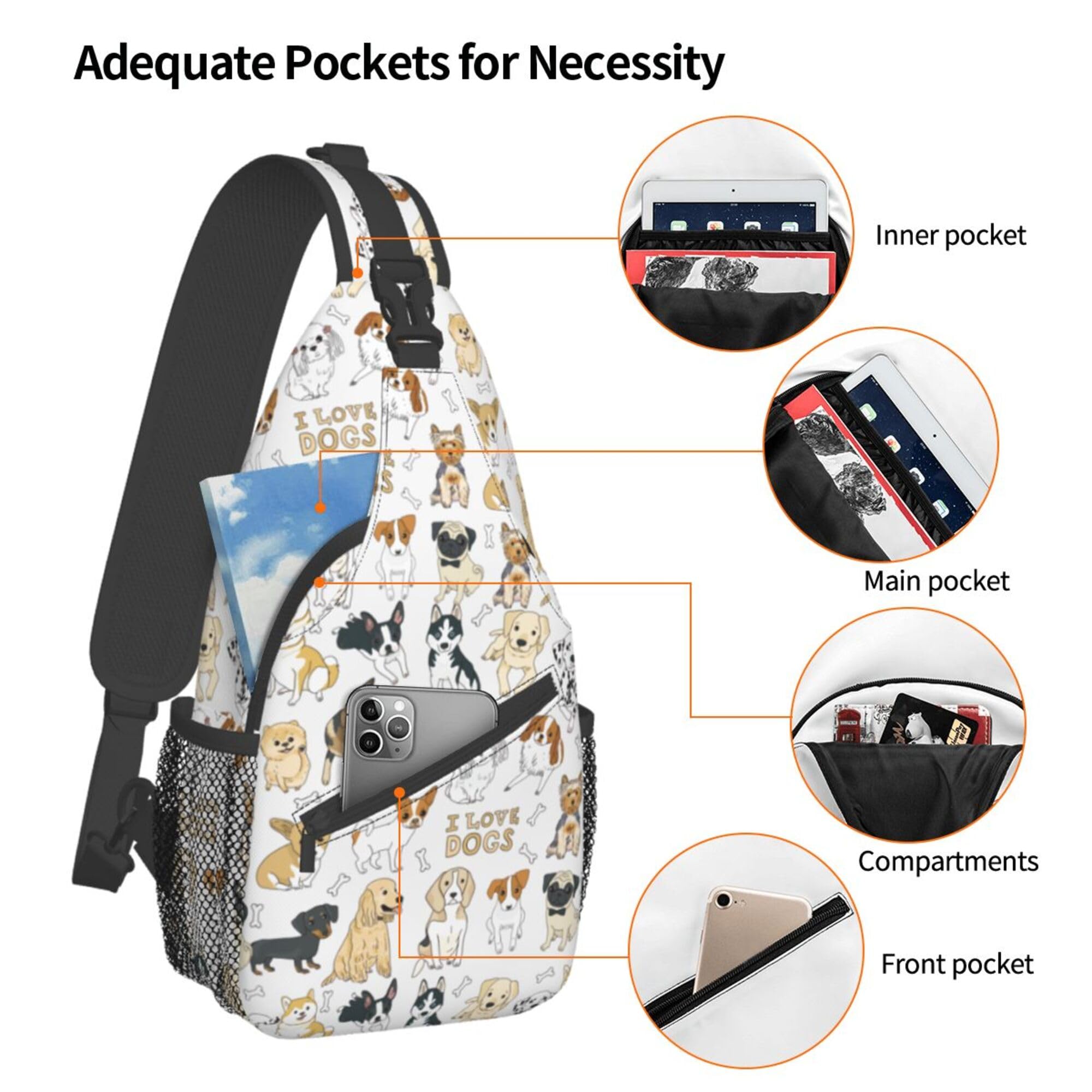 Lightweight Sling Backpack for Women & Men - Adjustable Crossbody Shoulder Bag with USB Charging Port - Perfect for Travel, Hiking, Gym & Daily Use