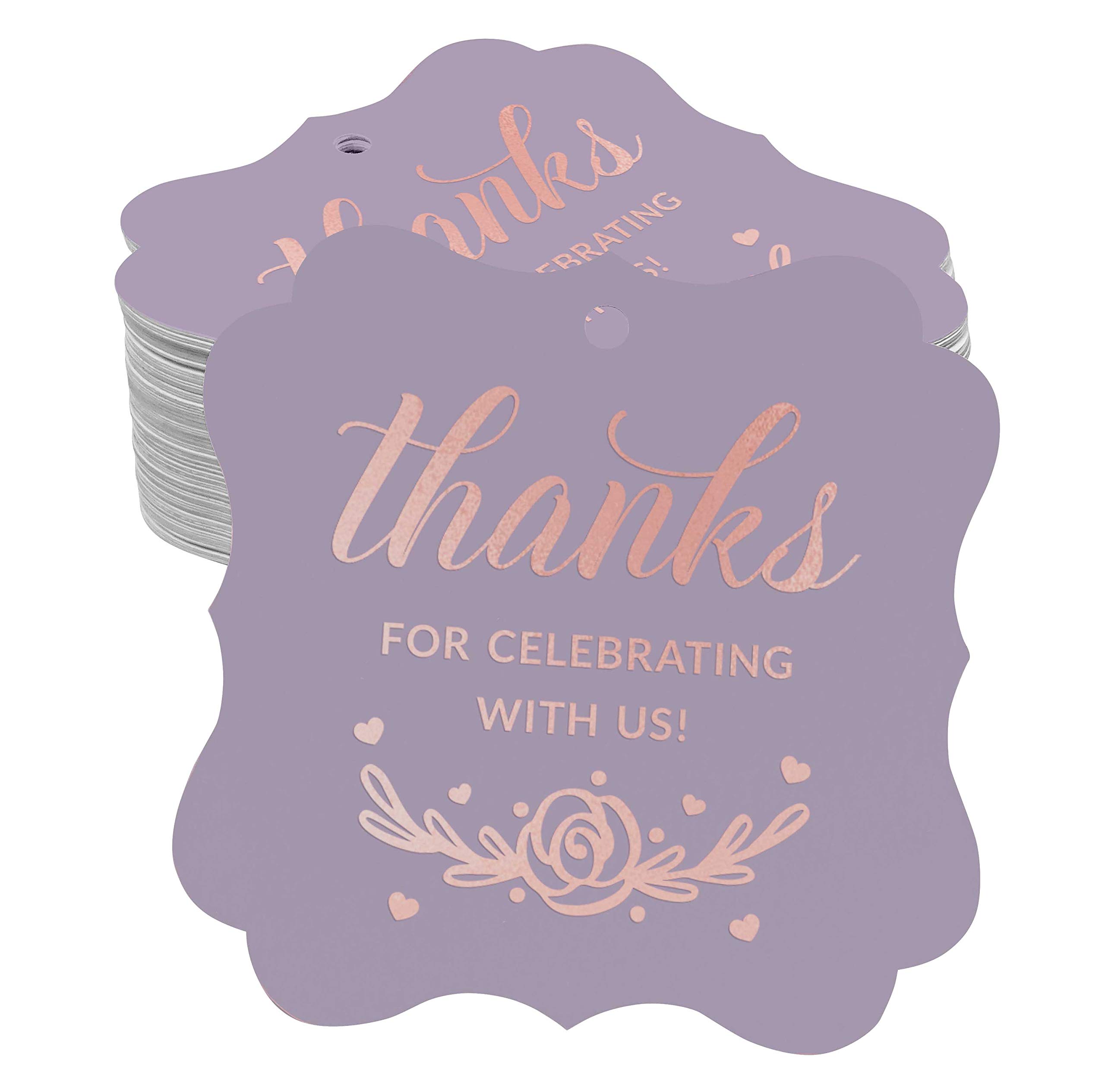 Elegant Rose Gold Foil Hang Tags - 50 Pack for Bridal Showers, Baby Showers, Weddings & Birthday Favors | Perfect for Gift Wrapping, Party Decor & Thank You Cards