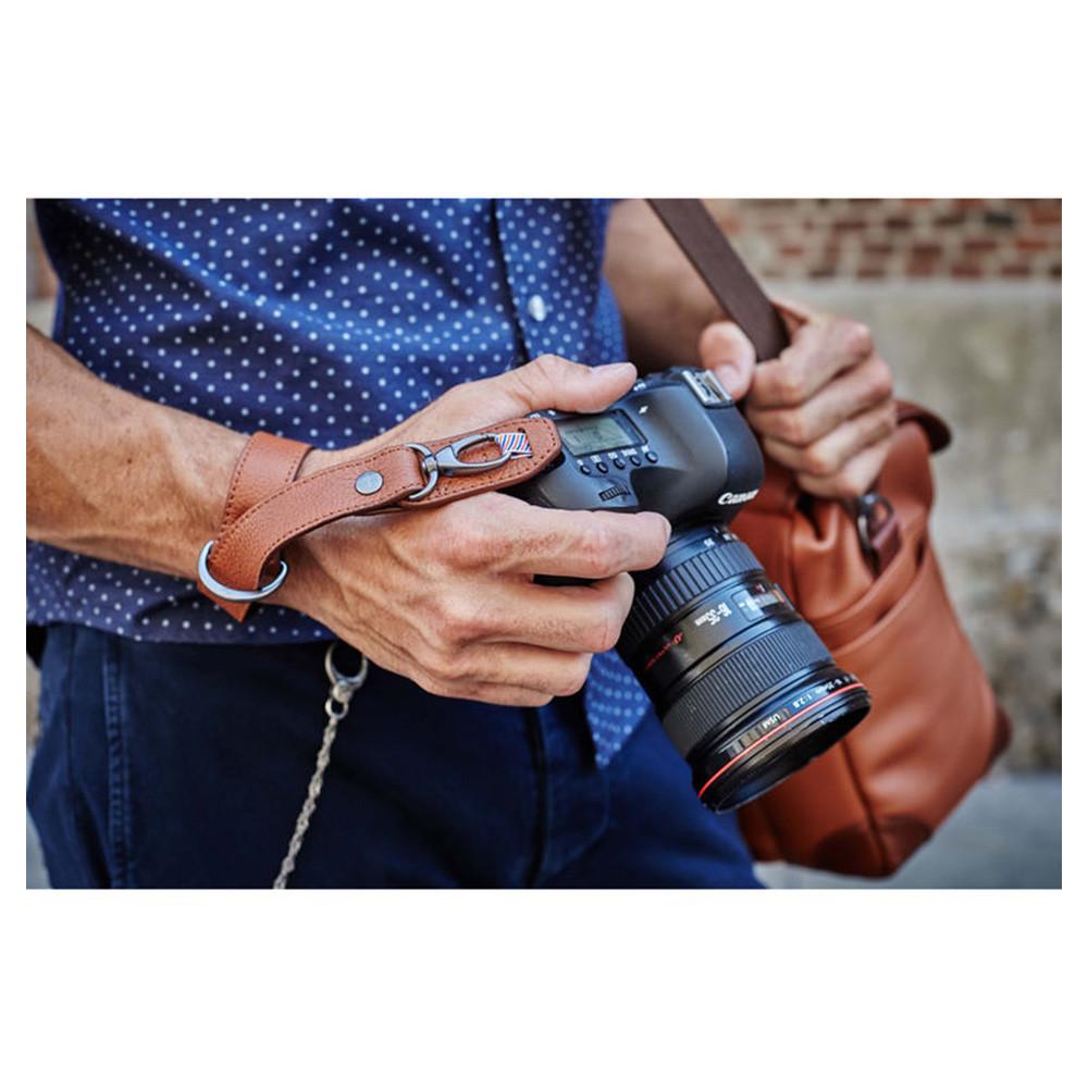 Professional Barber Shop Razor Cut Camera Wrist Strap - Genuine Black Leather Strap for DSLR/Mirrorless Cameras - Perfect for Salon Photography, Barber Tools & Studio Shoots