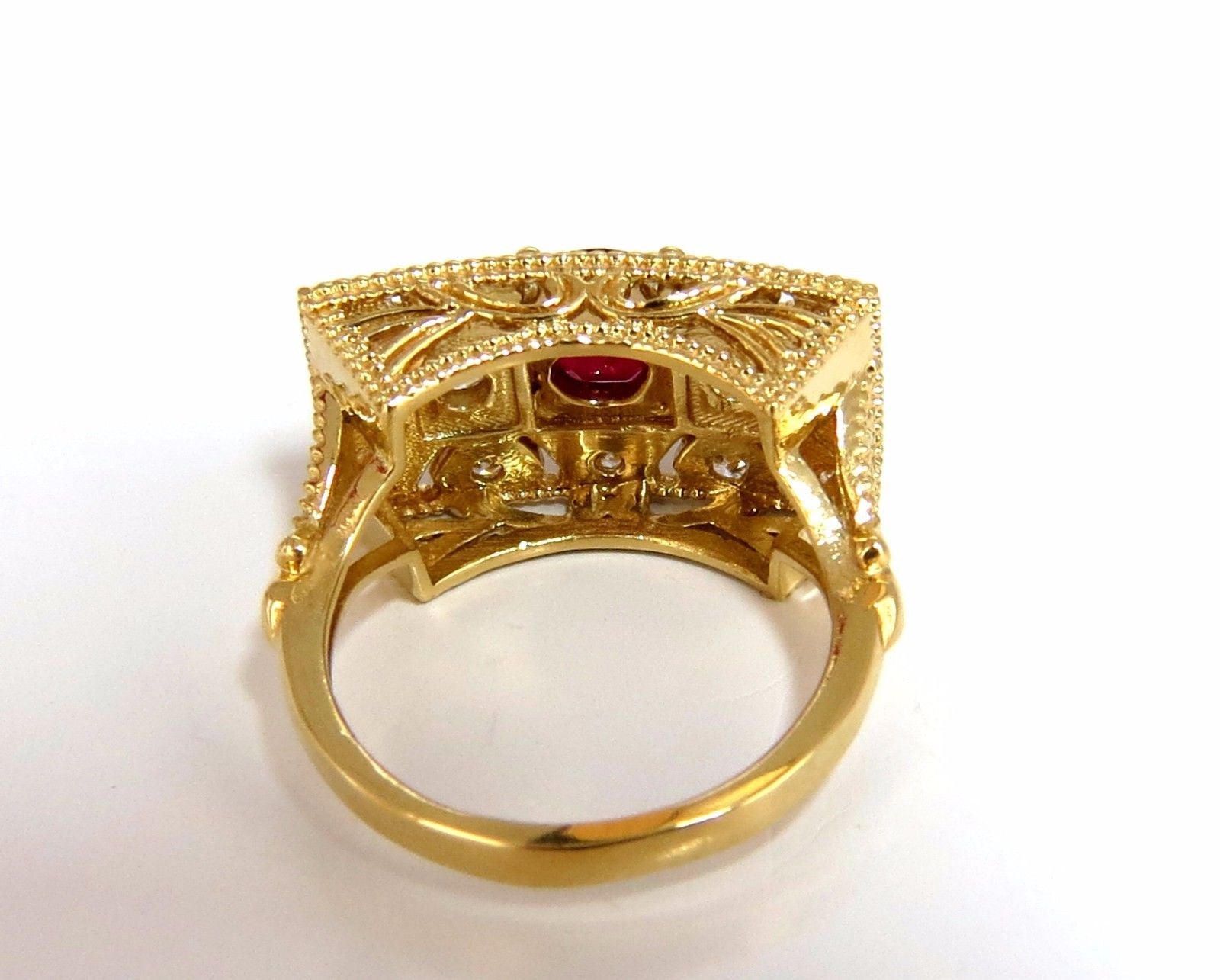2.31CT GIA Certified Natural Cushion Cut Vivid Red Ruby Diamond Byzantine Ring in 18K Gold - Perfect for Engagement, Anniversary & Luxury Gifts