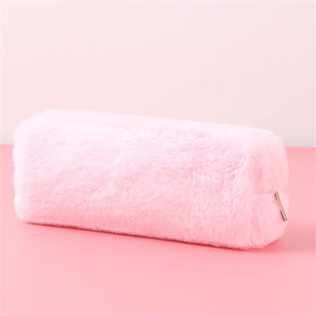 **Kawaii Plush Pencil Case for Girls - Large Capacity Cute Pen Bag, Cosmetic Pouch & Stationery Organizer - Perfect for School, Office & Travel (One Size, Pink)**