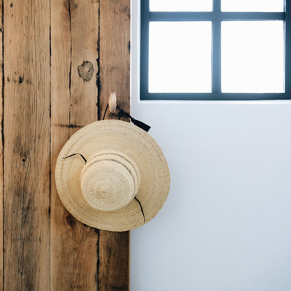 Stylish Ghanaian Lace Design Straw Hat with Wide Brim - Perfect for Beach Vacations, Summer Outfits, and Outdoor Events