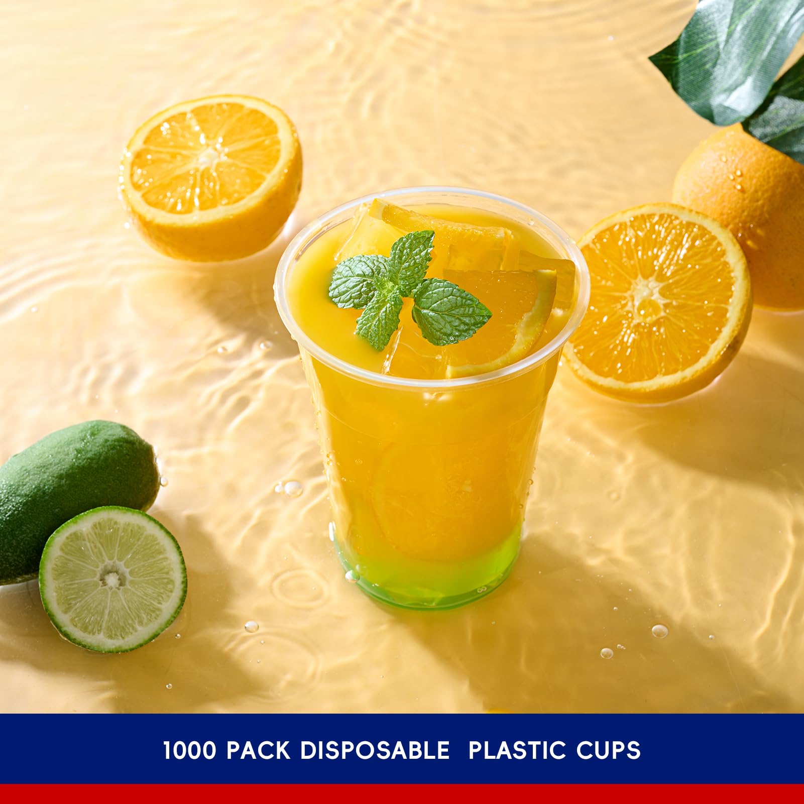 JOLLY CHEF 390 Pack 16 oz Clear Plastic Disposable Cups - Bulk Drinking Cups for Ice Coffee, Milkshake, Cold Beverages - Perfect for Parties, Picnics, Restaurants & Cafes